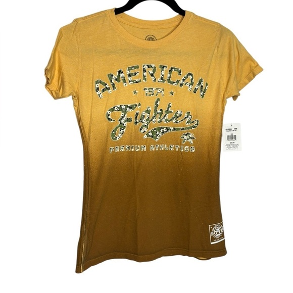 NWT American Fighter Dailey Short Sleeve Mocktwist Tee in Amber Ombré Size XS - Picture 1 of 10